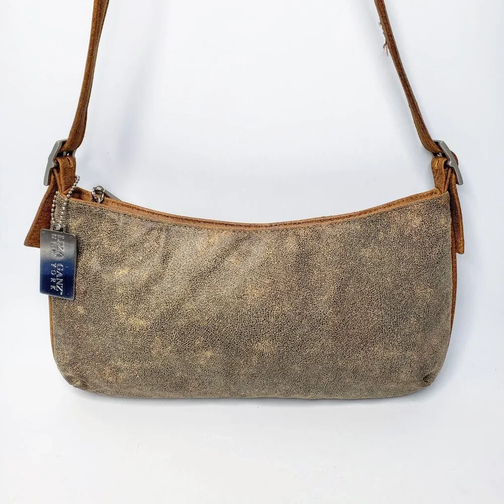Liza‎ Ganz Distressed Vegan Leather Small Shoulder Purse